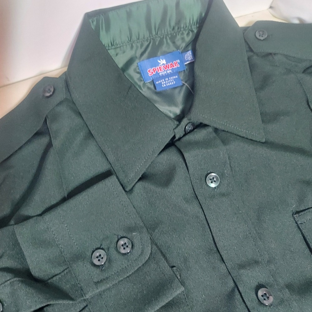 Spiewak Mens Spruce Green Military Shirt 17.5 Neck 32/33‎ Long Sleeve New
